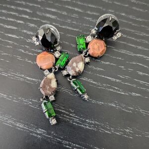 CAbi Black, Green, and Orange Earrings